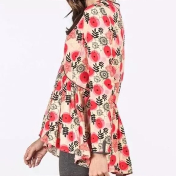 Matilda Jane Tops - Matilda Jane Red and Cream Floral Blouse